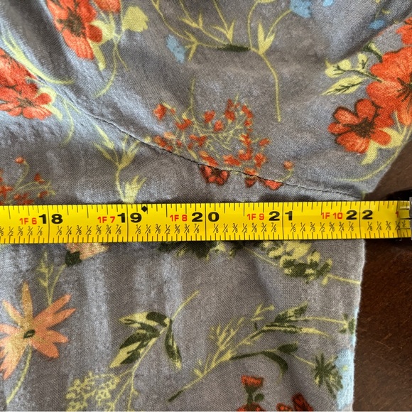 Natural Life XL Blue Floral Tiered Shirt Dress Boho Cottagecore Midi - Picture 5 of 6